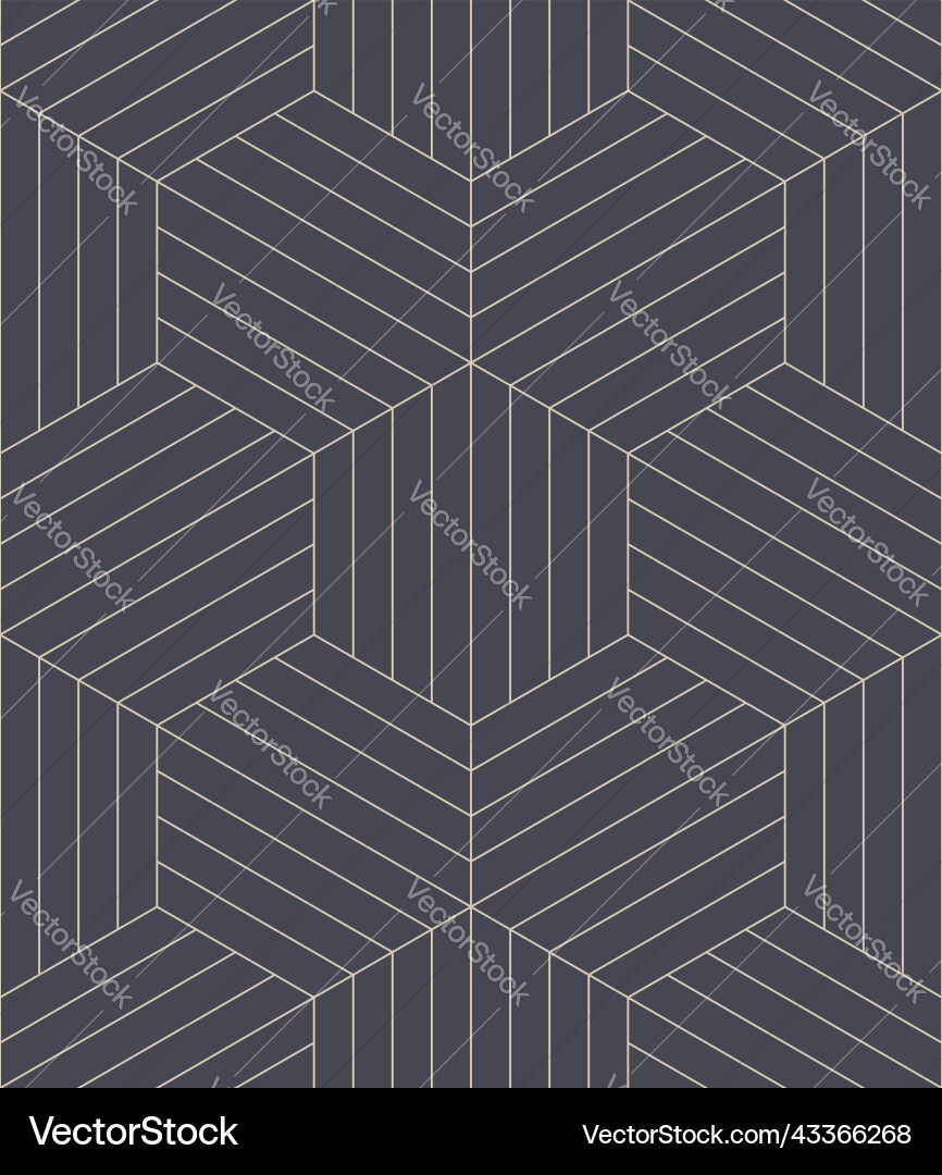 Geometric hexagons grid outline seamless pattern vector image