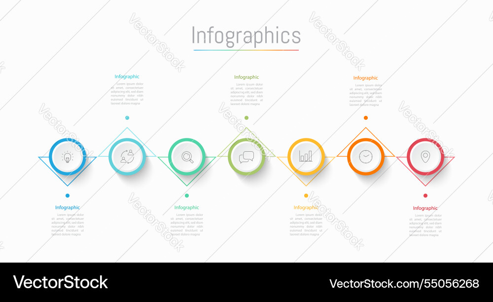 Infographic 7 options design elements Royalty Free Vector