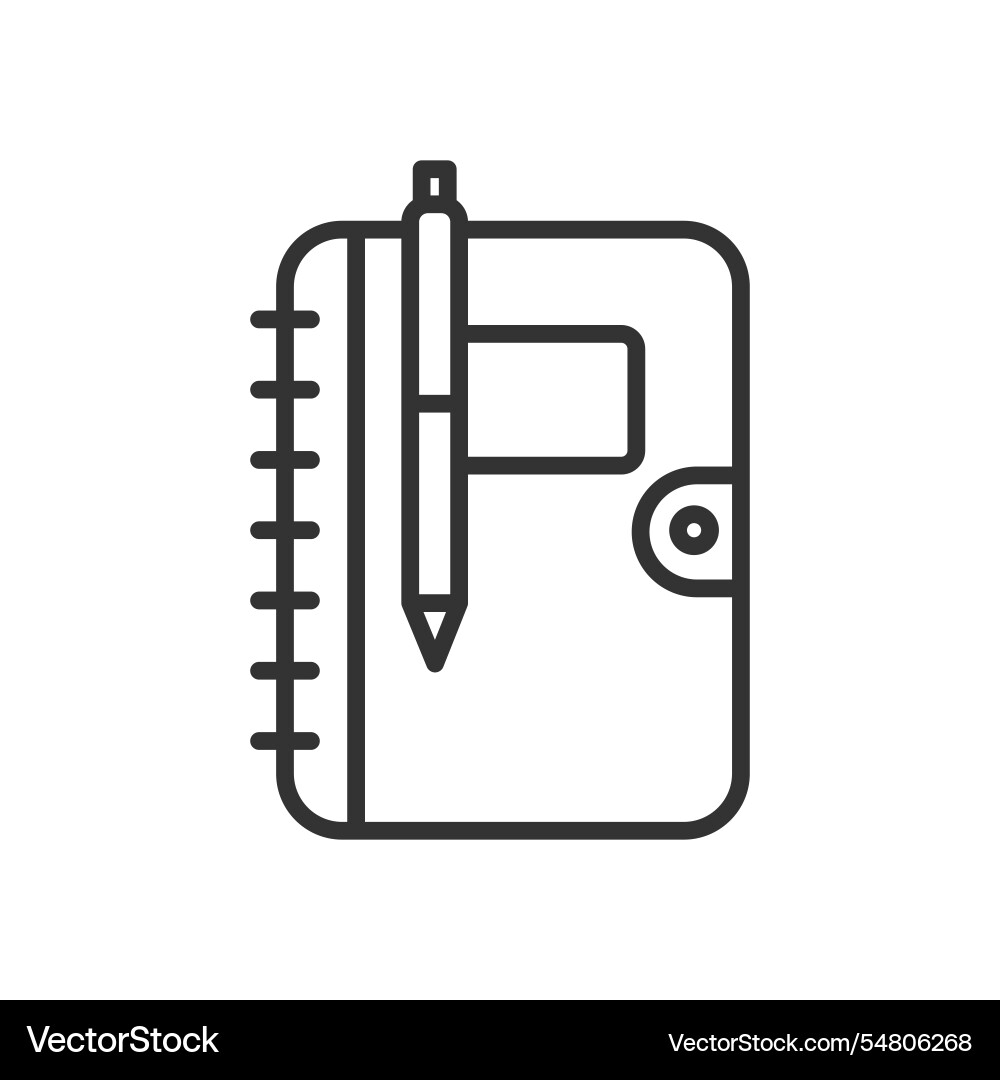 Notes book with pen icon isolated Notes book with pen icon isolated vector image