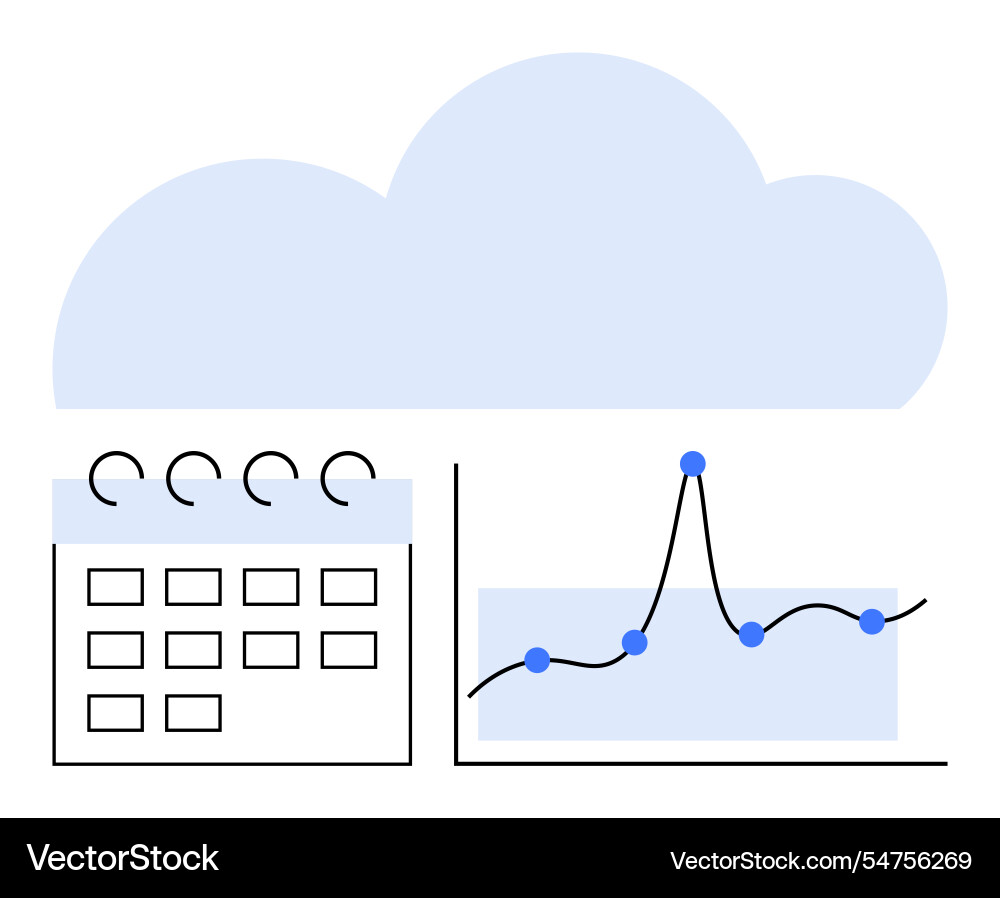 Cloud technology and data analytics intersect Cloud technology and data analytics intersect vector image
