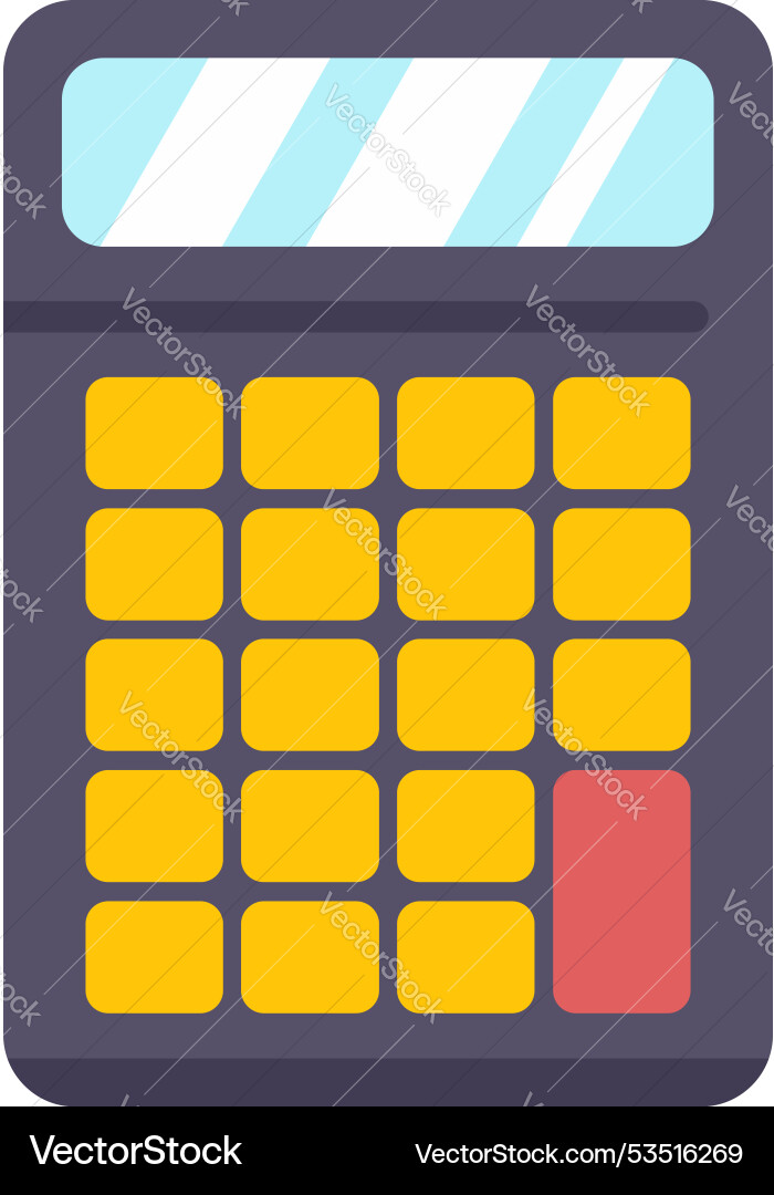 Electronic calculator icon showing calculating Electronic calculator icon showing calculating vector image