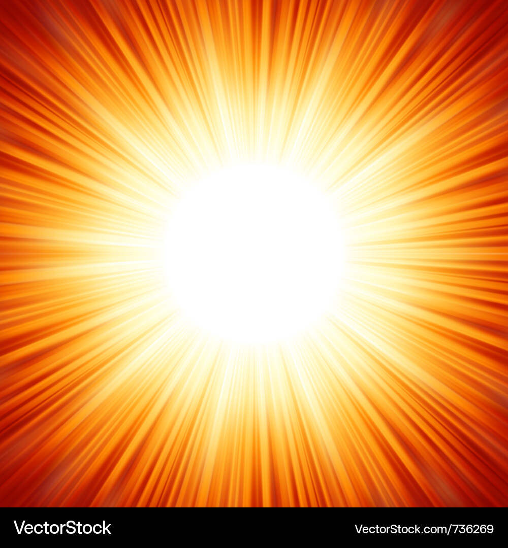 Fiery Sunburst - Golden Rays Vector Image
