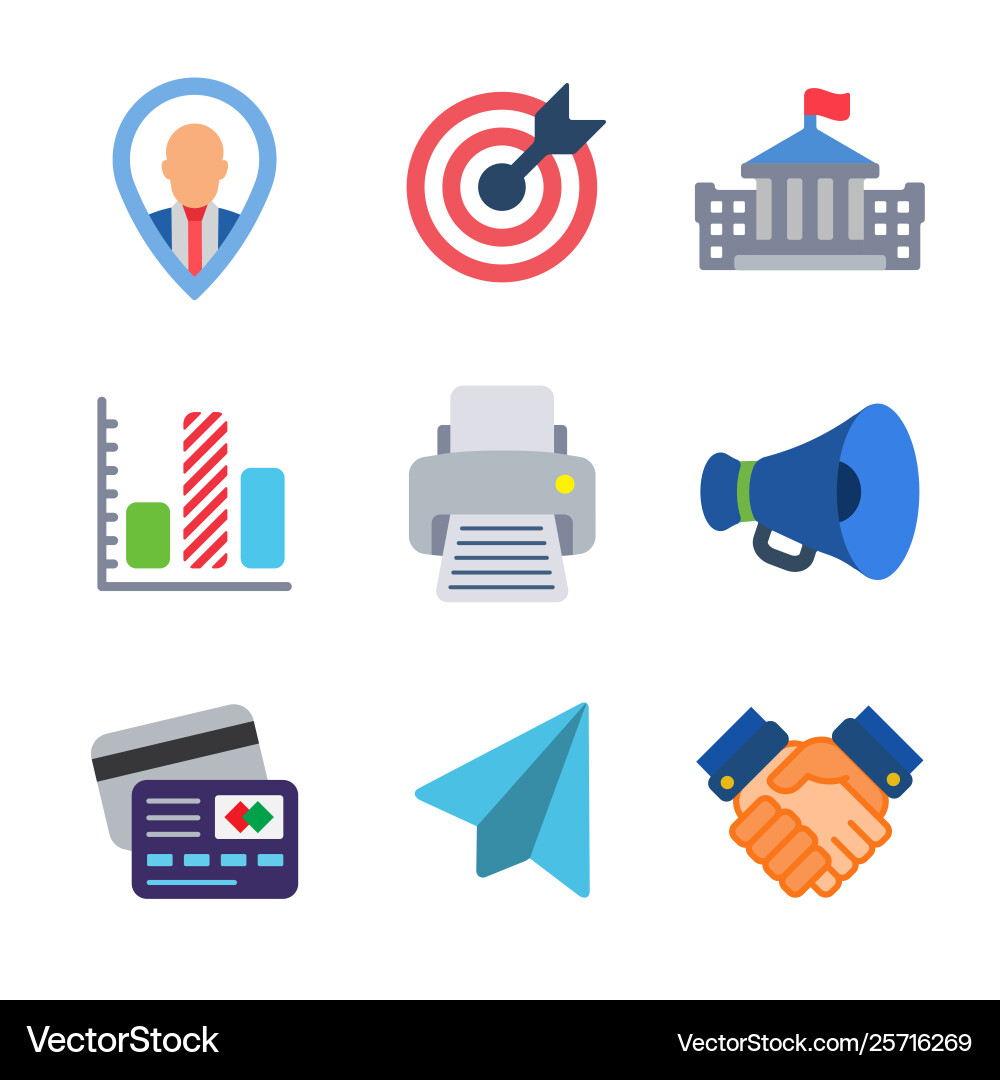 Finance and business colored trendy icon pack 3 Finance and business colored trendy icon pack 3 vector image