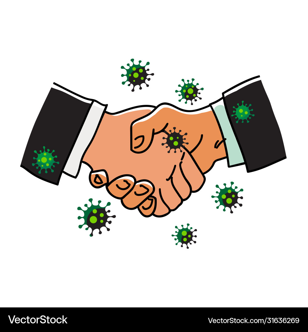 Handshake Virus Übertragung Vektorbild