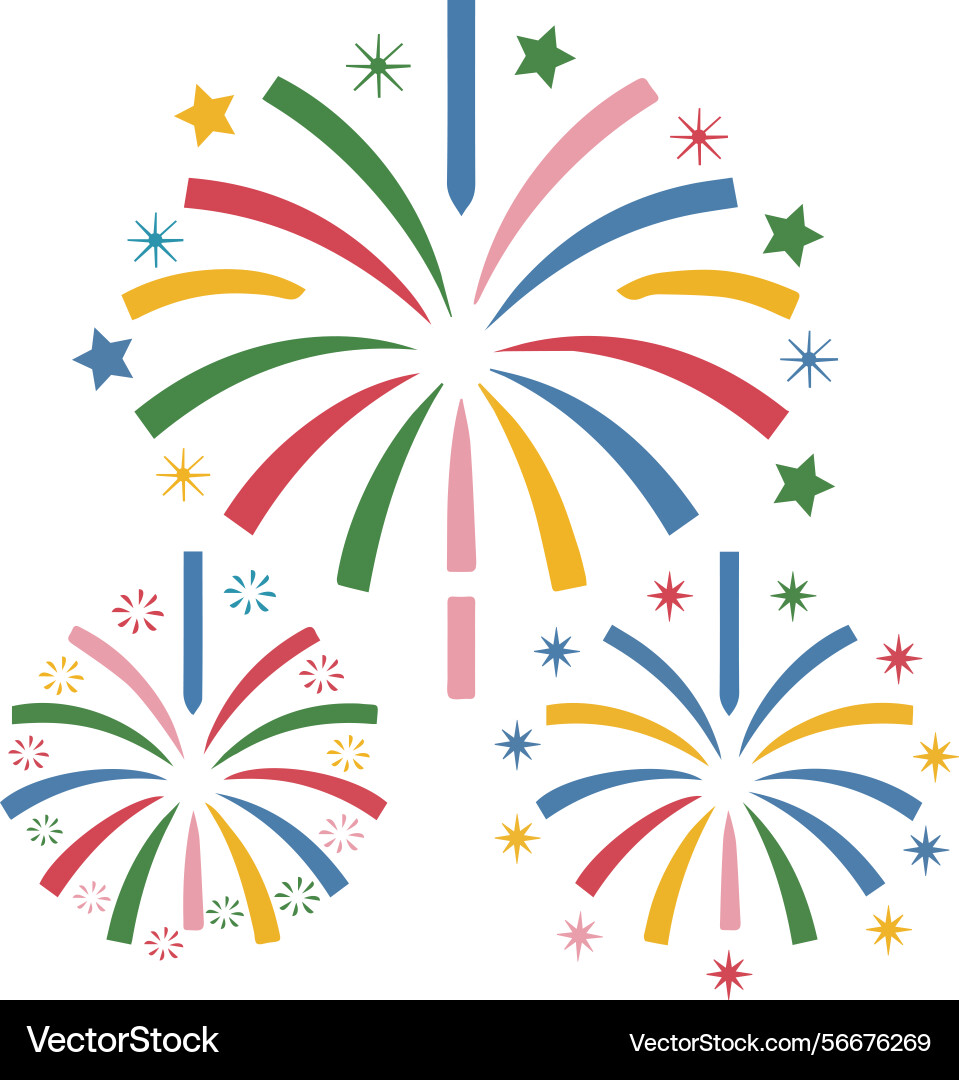 Minimalist fireworks design with clean lines Vector Image