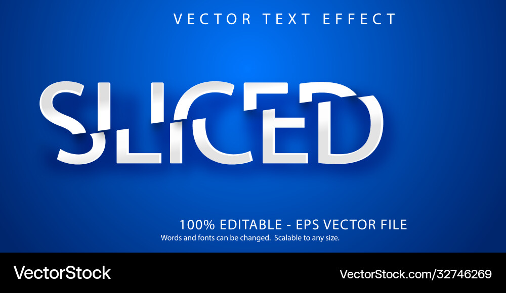 Sliced Text Effect - Cutout Style vector image