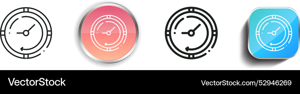 Uhr-Symbol dünn linear regelmäßig und Knopf Stil Uhr-Symbol dünn linear regelmäßig und Knopf Stil vektorbild