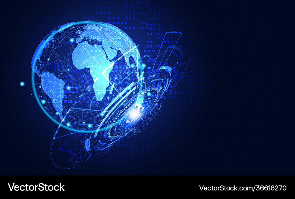 Abstract technology concept global network Vector Image