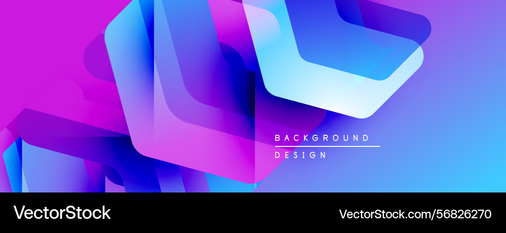 Abstract vibrant shapes overlap creating dynamic vector image