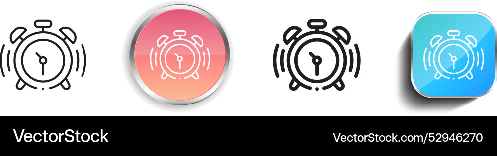 Clock icon thin linear regular and button style vector image