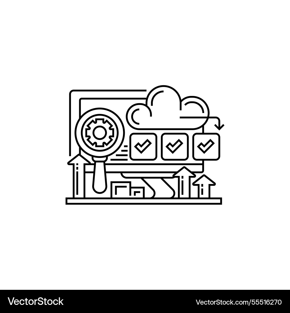 Cloud monitoring line icon linear style sign Cloud monitoring line icon linear style sign vector image