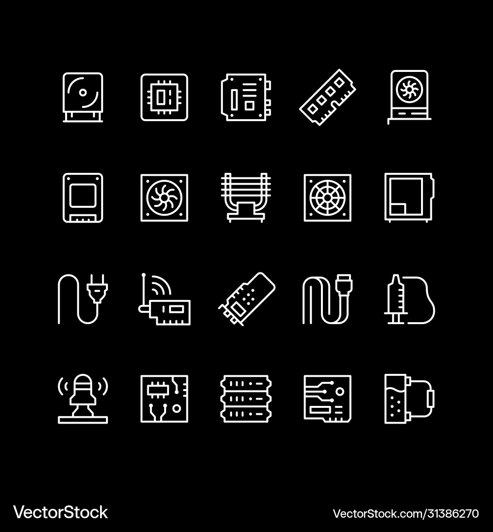 Computer Component Icons vector image
