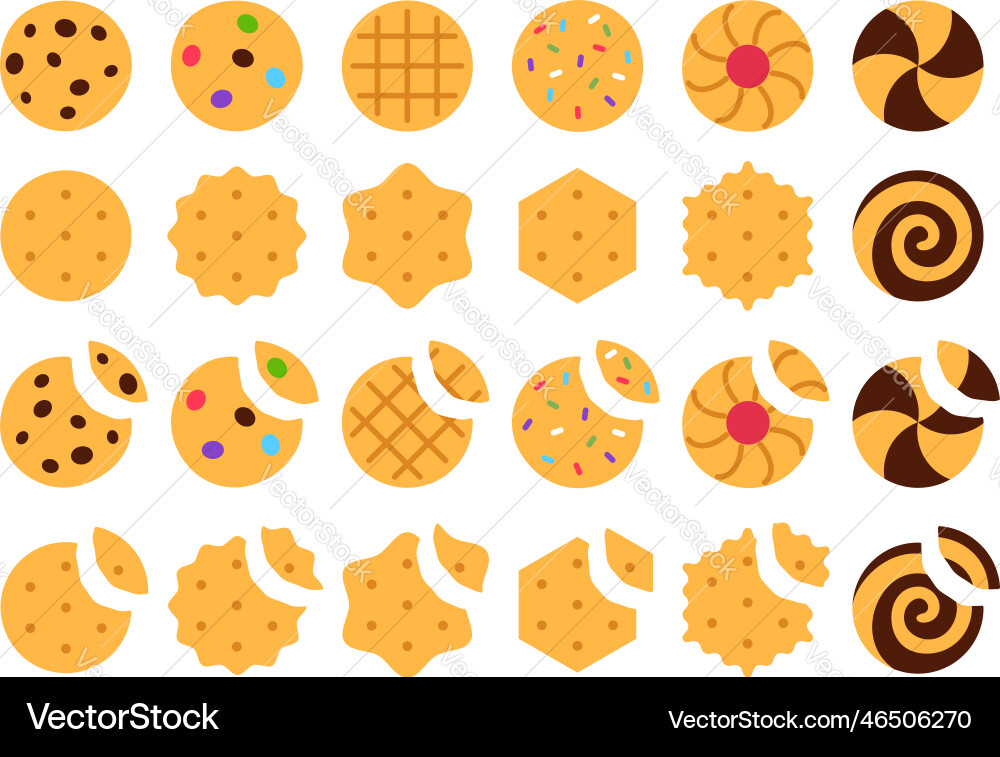 Delicious Cookie Set Royalty Free Vector Image