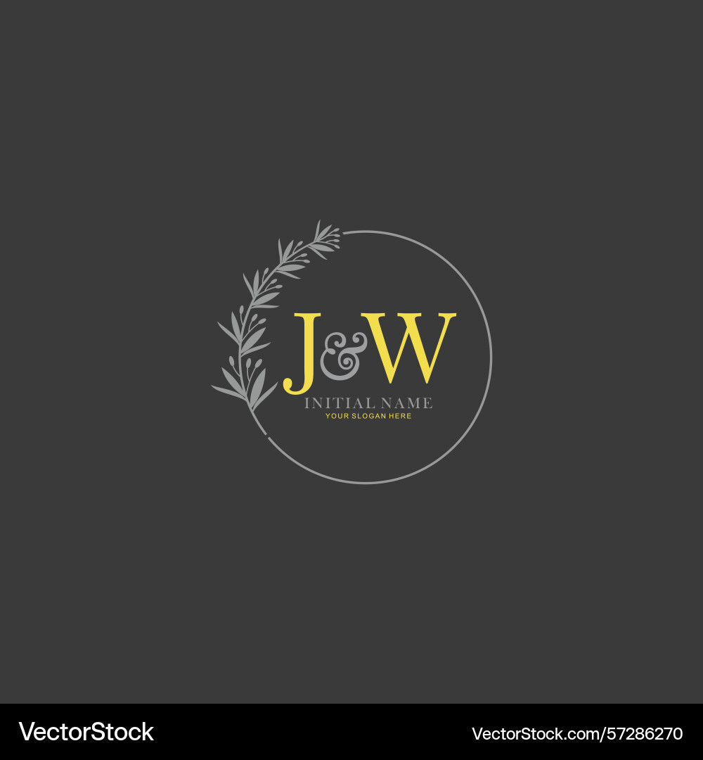 Jw initial logo templates with botanical elements Jw initial logo templates with botanical elements Vector Image