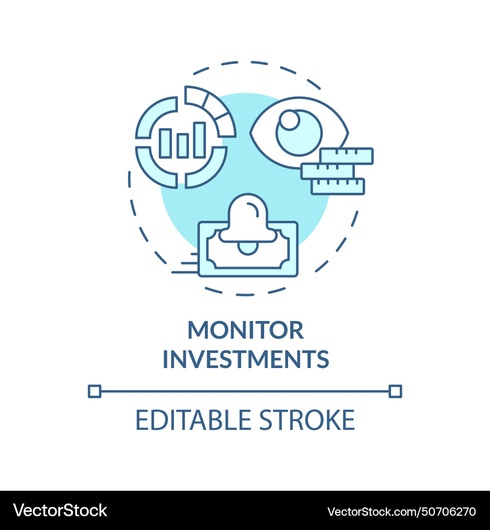Monitor investment soft blue concept icon Monitor investment soft blue concept icon vector image