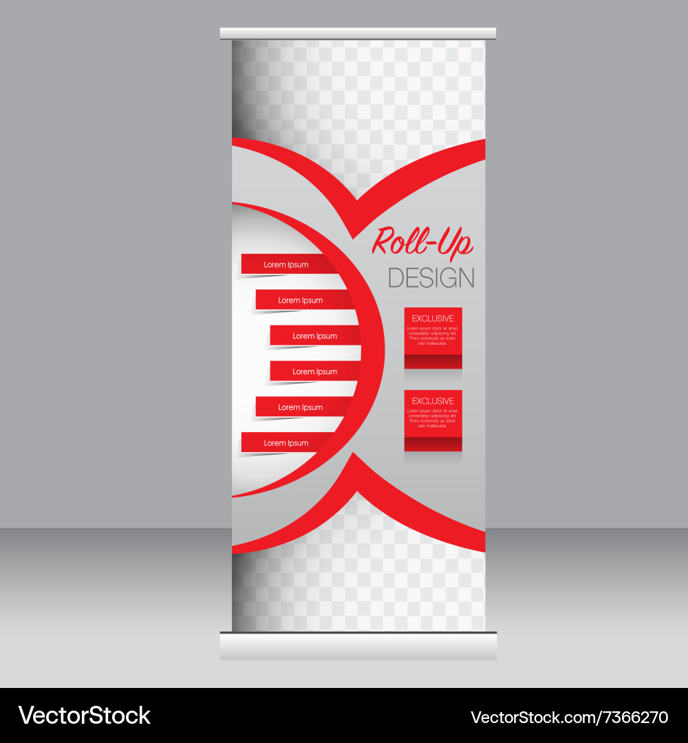 Roll up banner stand template abstract background Vector Image