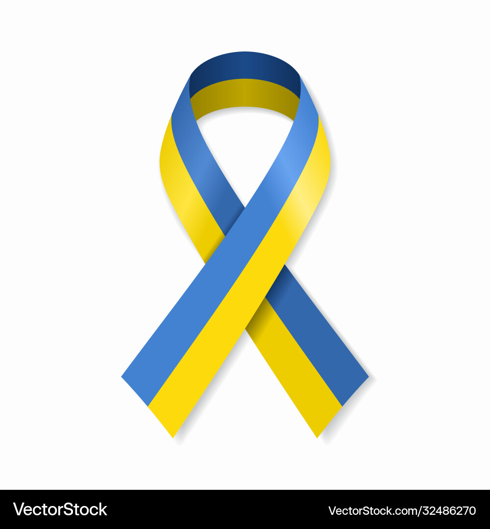 Ukrainian Flag Ribbon Vector Image