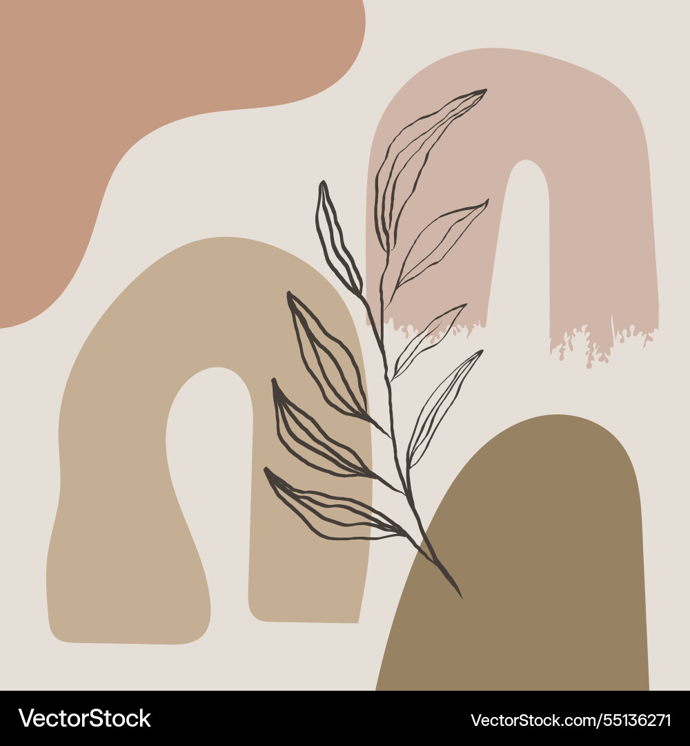 Abstract design combining curved shapes and linear Vector Image
