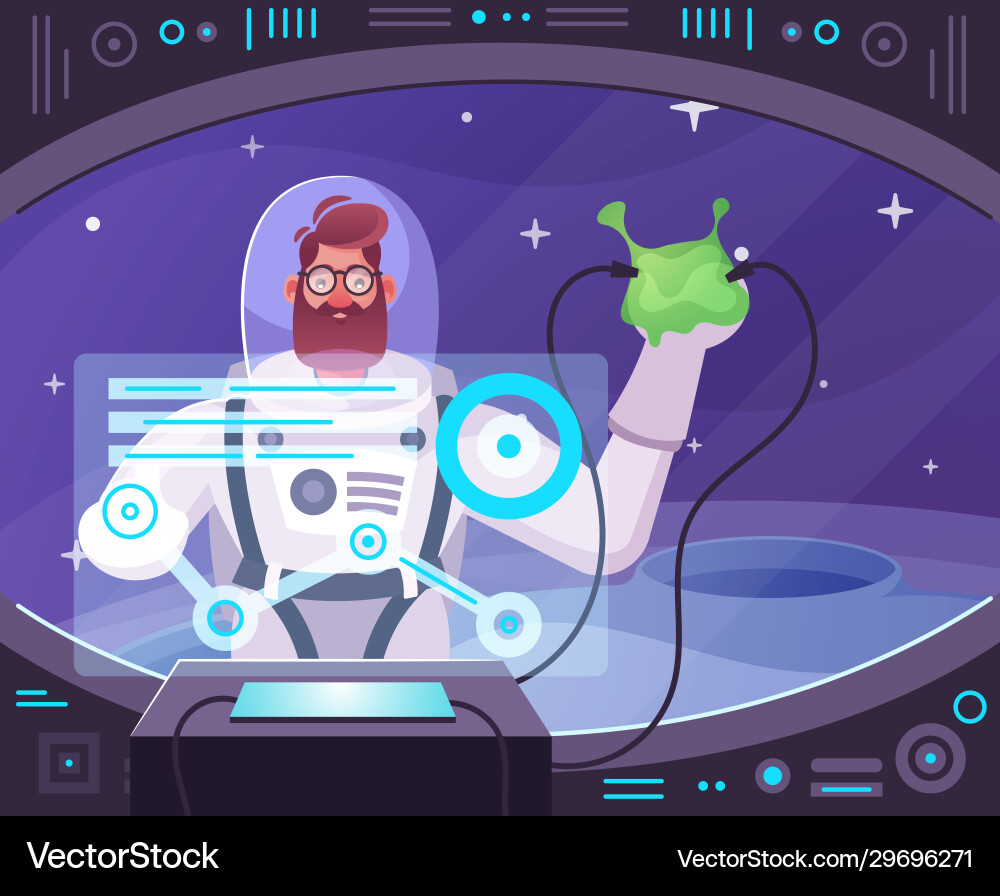 Astronaut character exploring outer space cartoon Astronaut character exploring outer space cartoon vector image