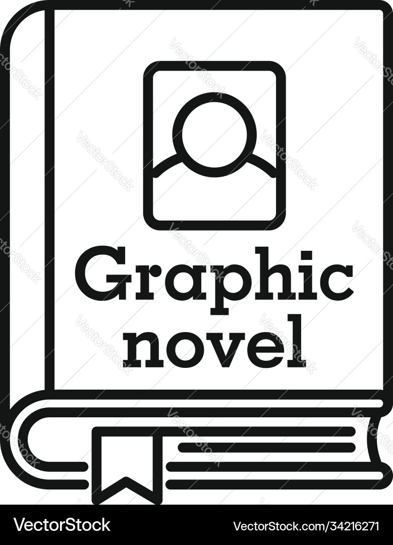 Graphic novel book icon outline style Graphic novel book icon outline style vector image