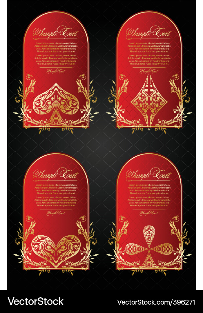 Luxury Card Suits Set Vector Image