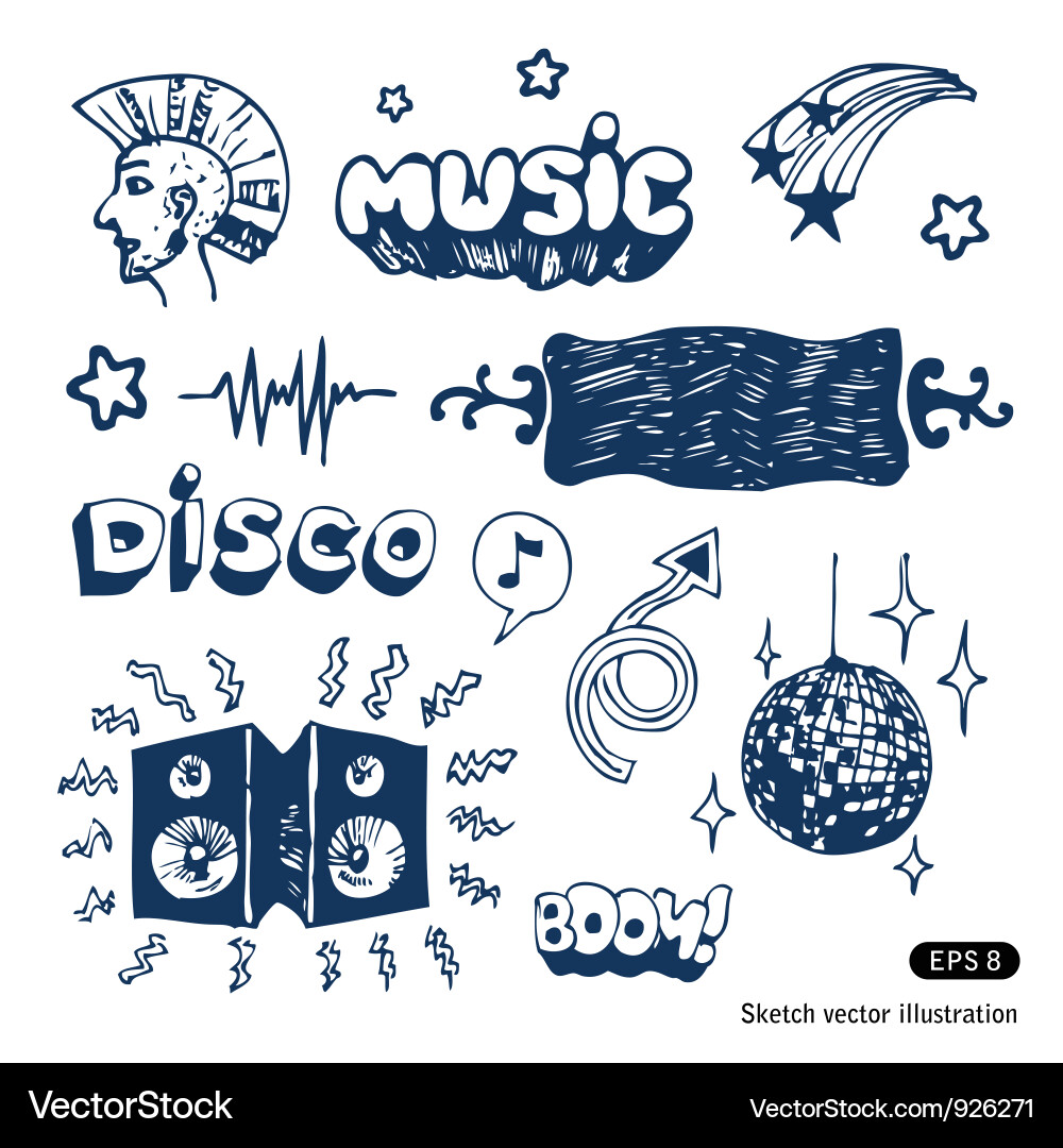 Music elements set Royalty Free Vector Image - VectorStock