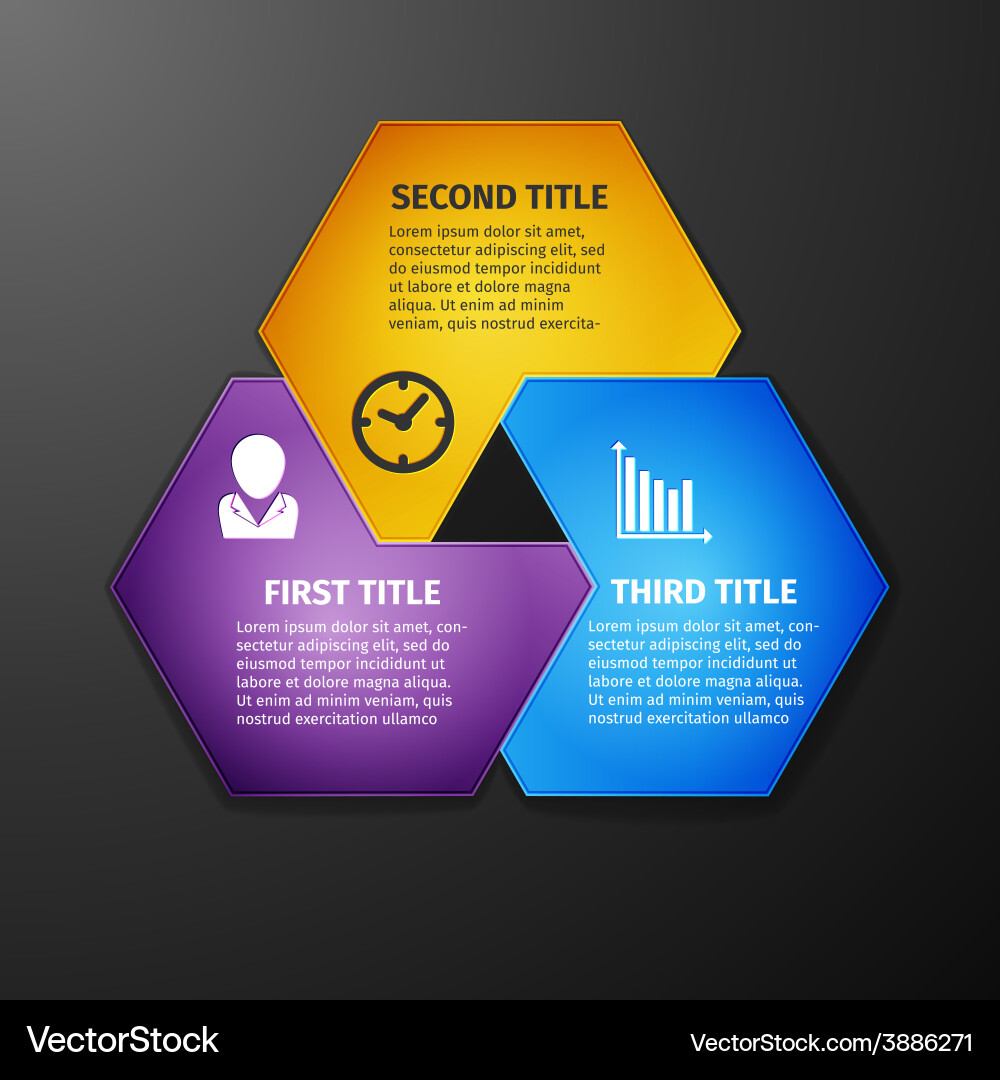 Progress icons for three steps vector image