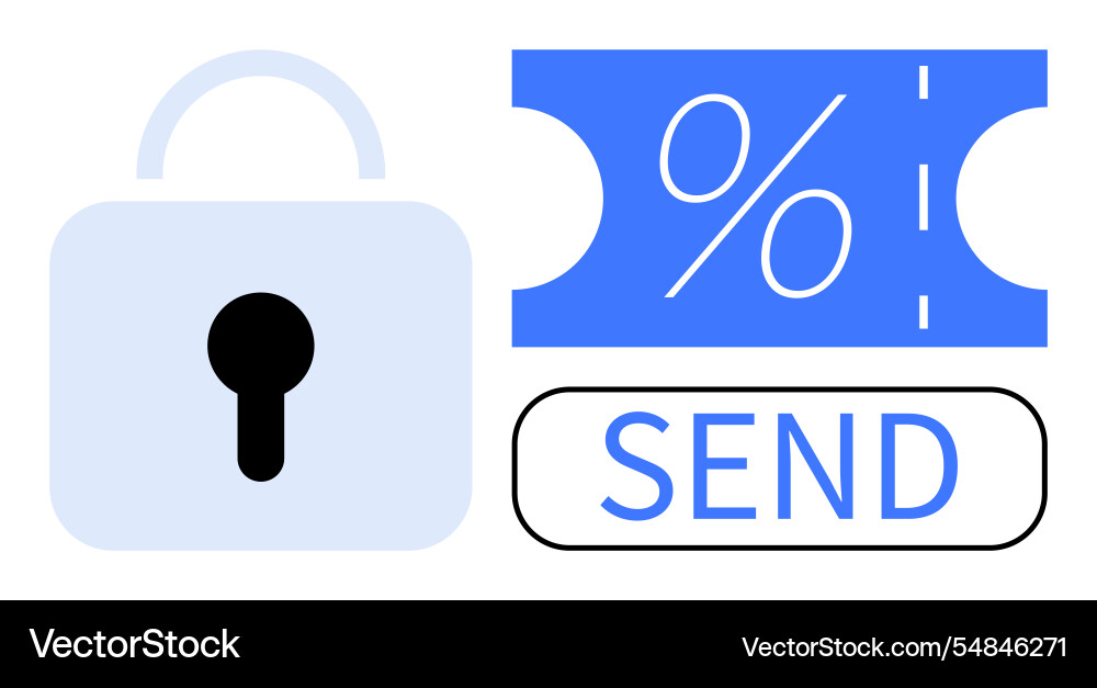 Secure online transactions with discounts concept Secure online transactions with discounts concept vector image