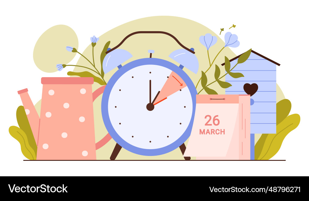 Spring forward 2024 daylight saving time begins Vector Image