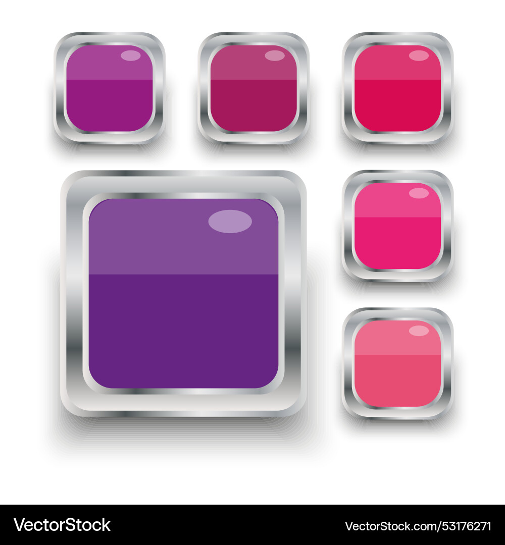 Square colored three-dimensional buttons Square colored three-dimensional buttons vector image