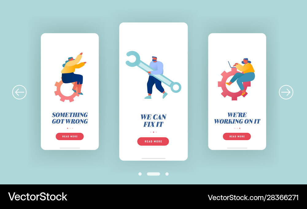 Technical customers support mobile app page Technical customers support mobile app page vector image