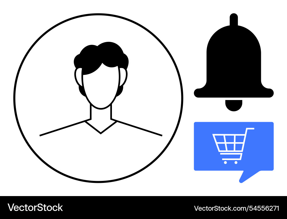 User profile with notification and shopping cart User profile with notification and shopping cart vector image