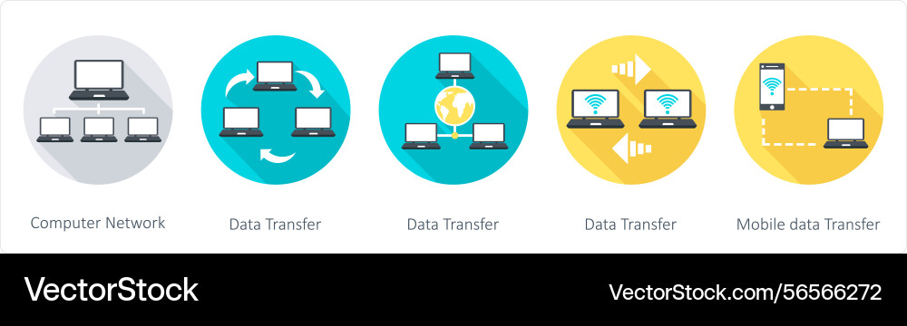 A set of 5 communication icons as computer Vector Image