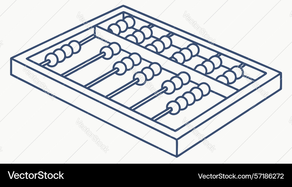 Abacus outline simple counting tool sketch design vector image