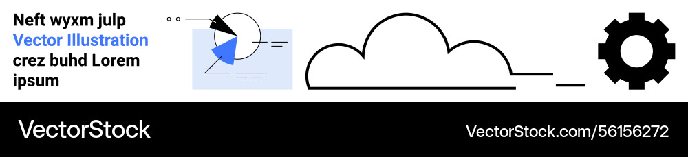 Abstract data visualization with cloud and gear Abstract data visualization with cloud and gear vector image
