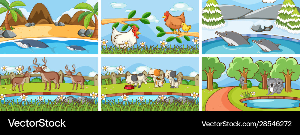 Background scenes animals in wild Background scenes animals in wild vector image