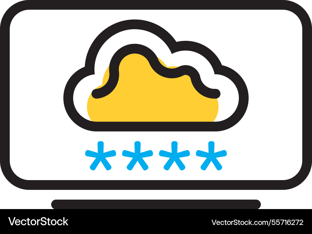 Cloud computing login vector image