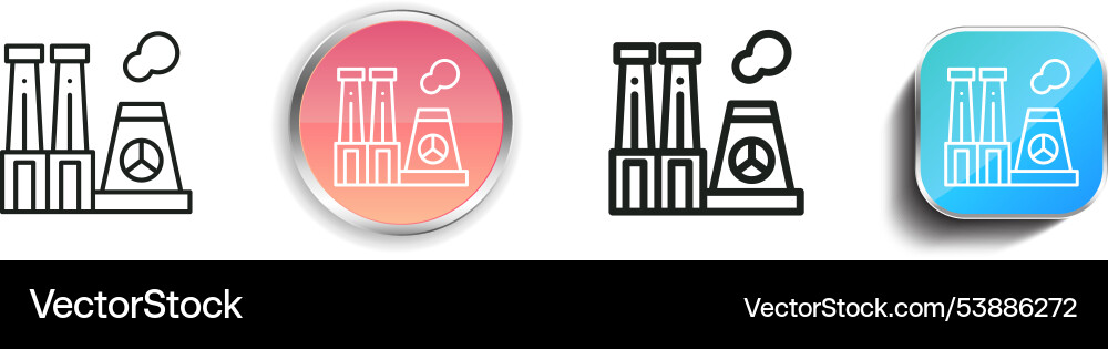 Factory icon thin linear regular and button style Factory icon thin linear regular and button style Vector Image