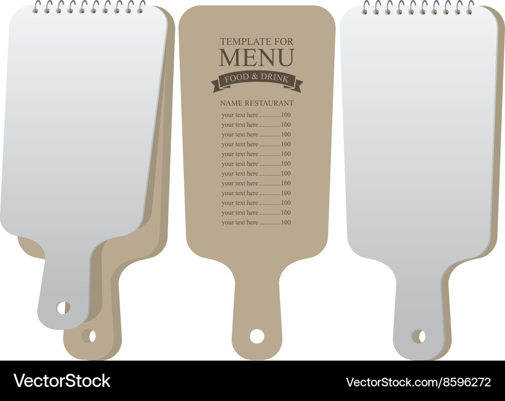 Menu template in the form of a cutting board Vector Image