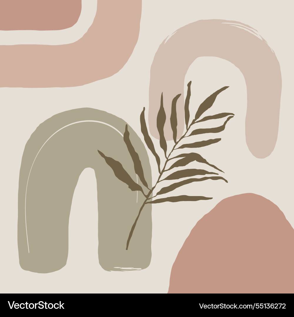 Minimalist abstract artwork with curved forms Vector Image