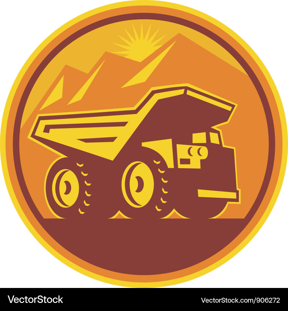 Retro Mining Dump Truck Royalty Free Vector Image