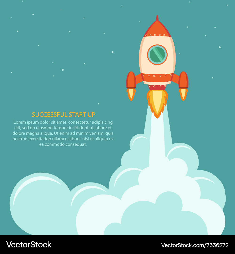 Space Startup Rocket Launch Vector Image