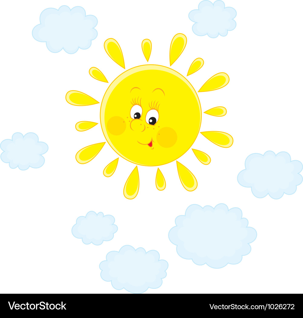 Sun and clouds Royalty Free Vector Image - VectorStock