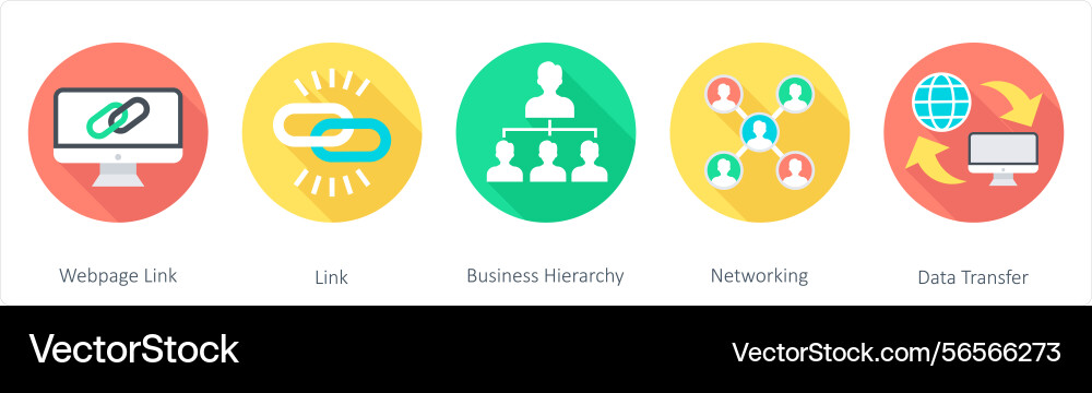 A set of 5 communication icons as webpage link Vector Image