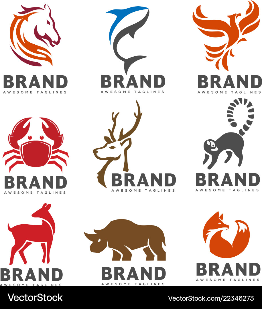 Animal Logo Collection - Diverse Wildlife – Royalty-Free Vector |  VectorStock, image size:915x1080