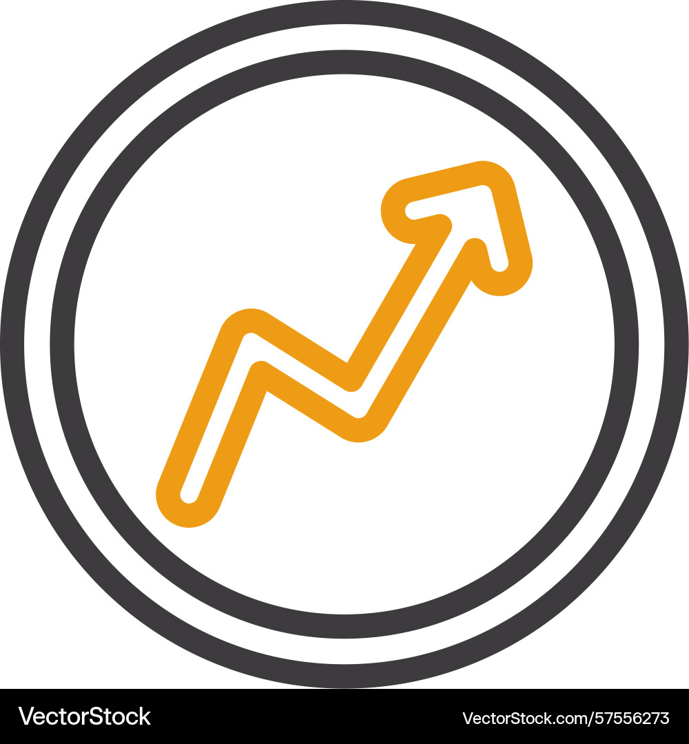 Arrow zigzag up two color icon Vector Image