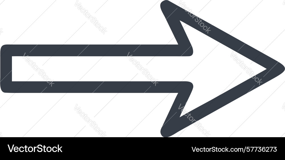 Clean outline forward arrow for modern design Vector Image