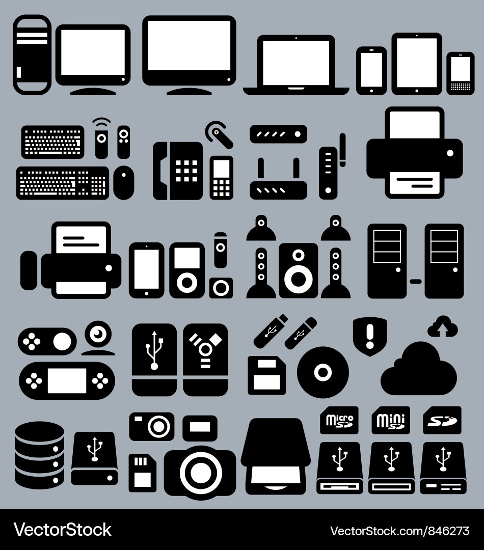 Computer and Tech Icons vector image