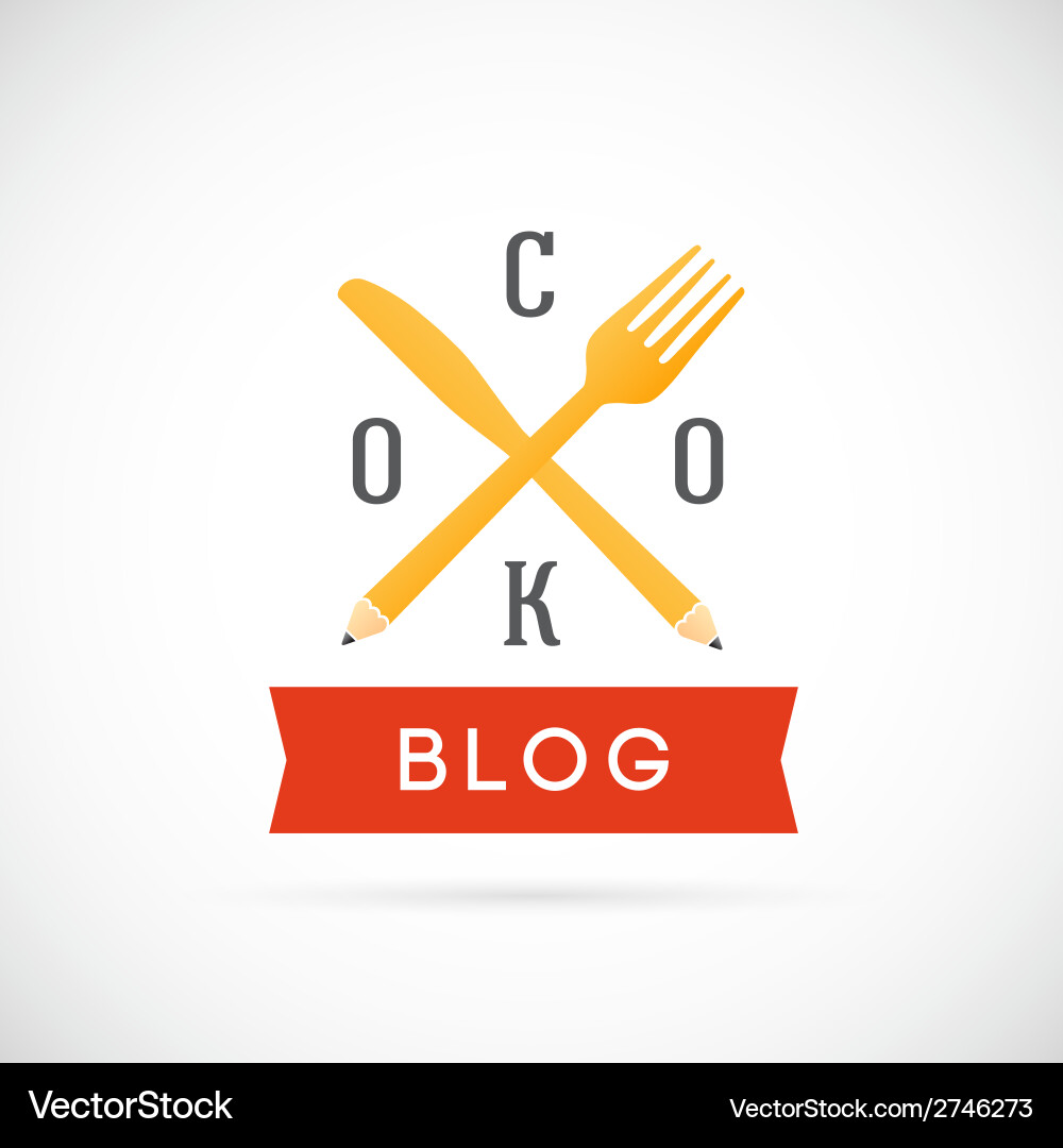 Cook Blog Icon - Recipe Template Royalty Free Vector Image