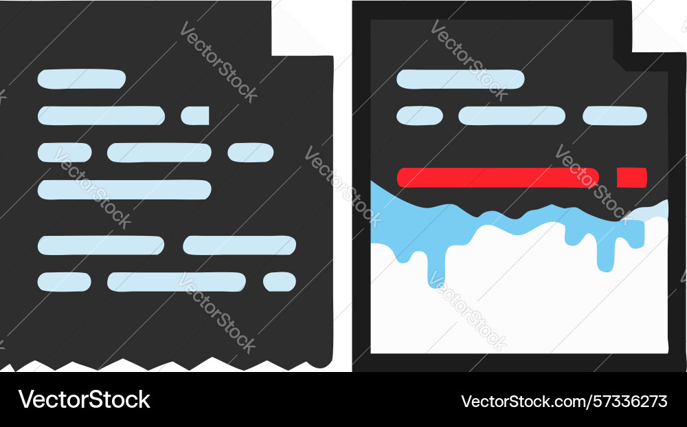 Documents with code and server rack diagram vector image